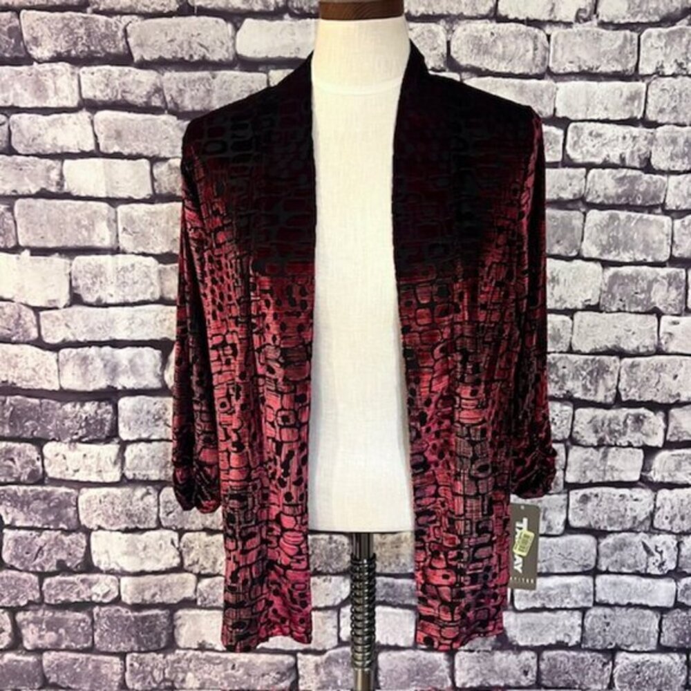 Tan Jay NWT Red & Black No Close Cardigan Size PM
